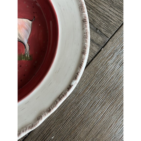 Raymond Waites Certified International VINTAGE FARM Pig 9" Bowl Has Chip - Picture 2 of 5